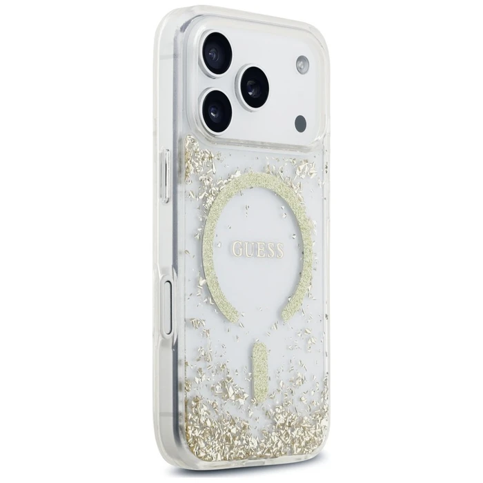 Guess Resin Bottom Glitter MagSafe Apple iPhone 18 Pro / 17 Pro gold