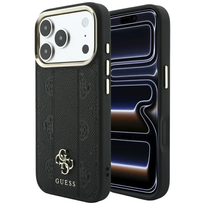 Guess Stripe Peony 4G Logo MagSafe Apple iPhone 18 Pro / 17 Pro black