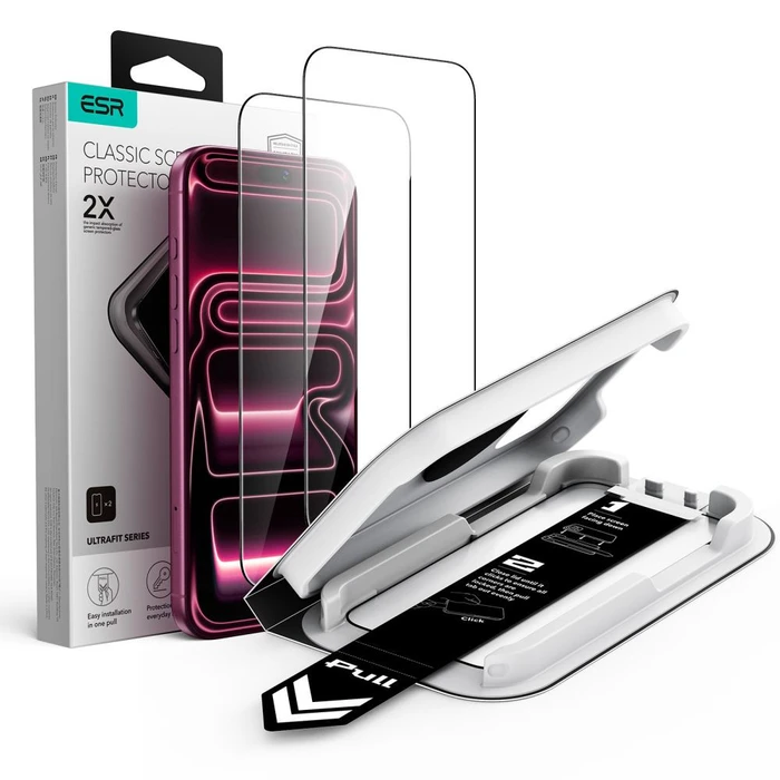 ESR UltraFit Classic Tempered Glass Apple iPhone 17 Pro Max / 18 Pro Max Black [2 PACK]