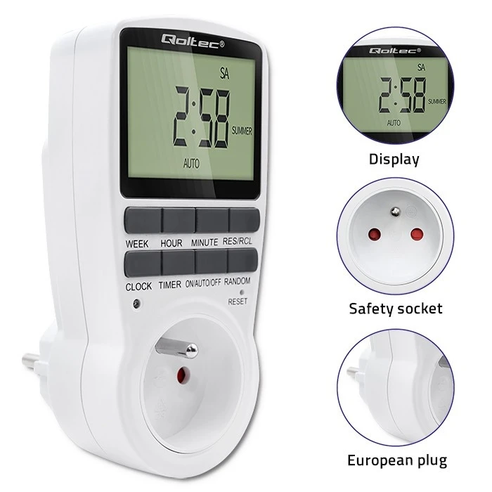 Χρονοδιακόπτης Ράγας Qoltec Electronic timer PC0628 with LCD