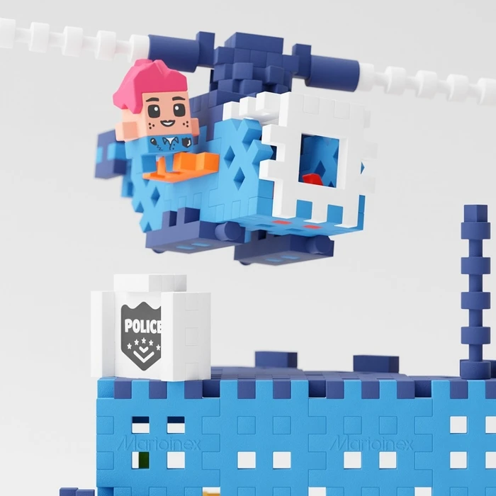 Παιχνίδι Κατασκευής Construction Blocks Marioinex Mini Waffle - Police Station