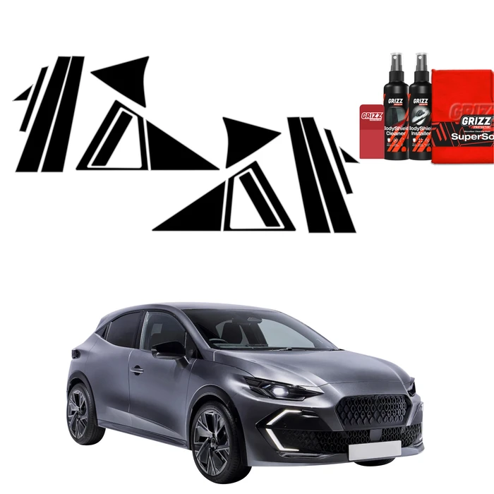 GrizzGlass BodyShield Black Car Pillar Protective Film Renault Clio 6 (2026) [14in1]