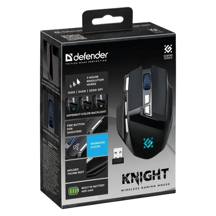 Ποντίκι Ασύρματο Defender Gaming Knight Gm-885 3200dpi 8p Black