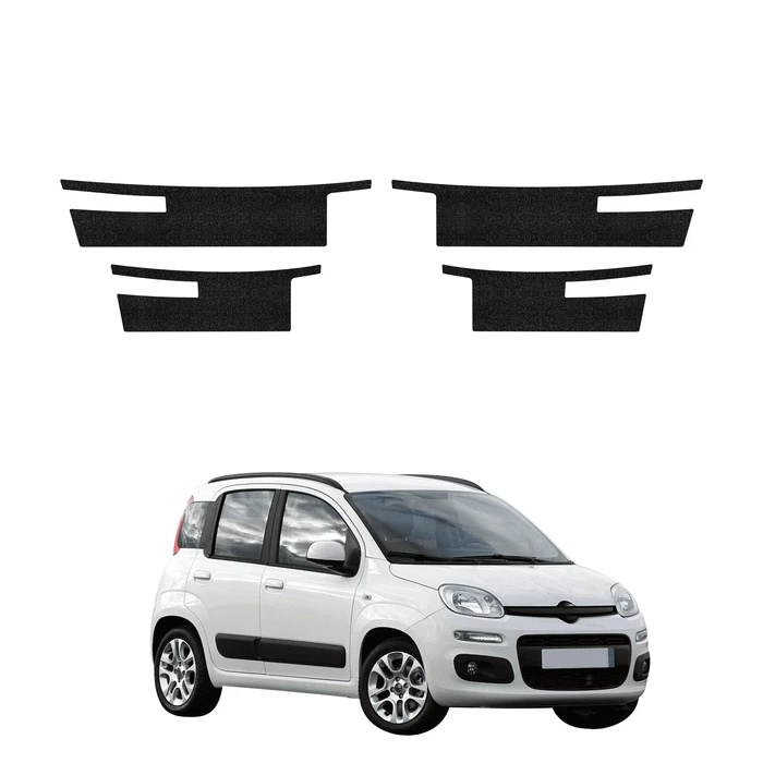 GrizzGlass HeavyDuty Black Door Sill Protective Film Fiat Panda 3 Hatchback 5D (2011-2016) [4in1]