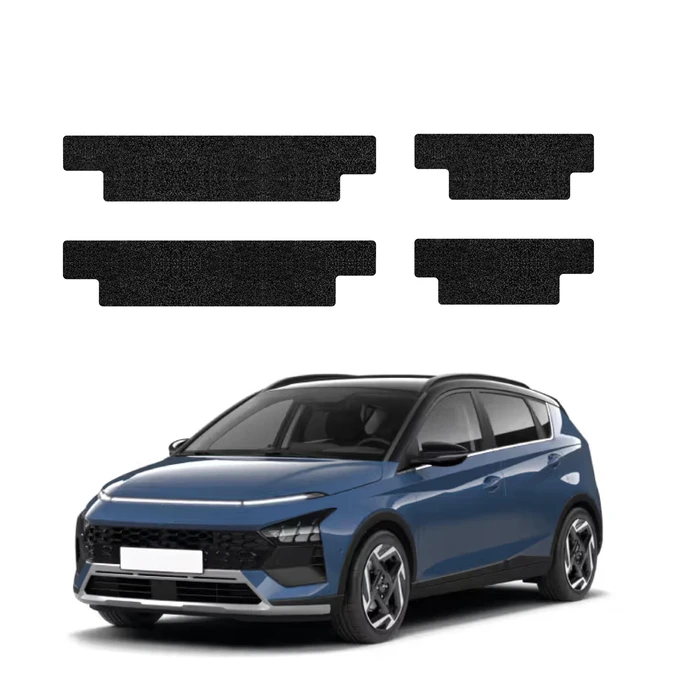 GrizzGlass HeavyDuty Black Door Sill Protective Film Hyundai Bayon (2024-2026) [4in1]