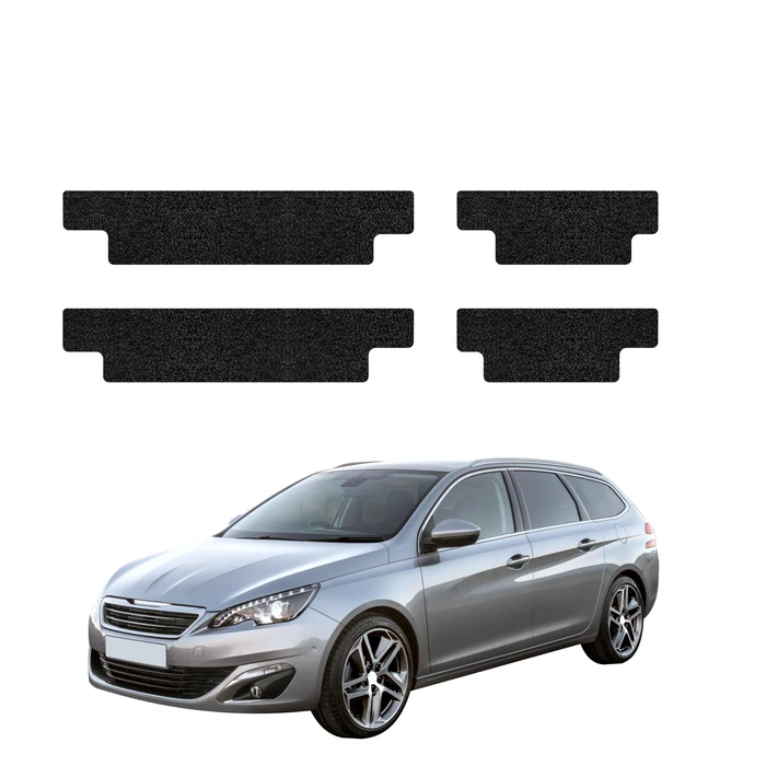 GrizzGlass HeavyDuty Black Door Sill Protective Film Peugeot 308 Kombi (2013-2021) [4in1]