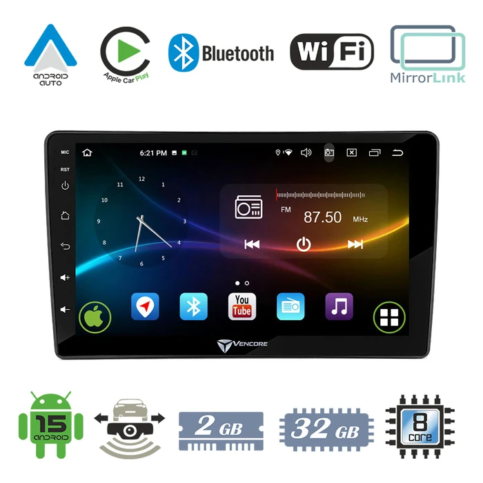 VenCore 3236-10007-0798B1 - Οθόνη Multimedia Android 15 9" για Opel Antara 2006-2015 (Μαύρη)