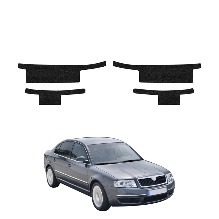 GrizzGlass HeavyDuty Black Door Sill Protective Film Skoda Superb (2001-2008) [4in1]