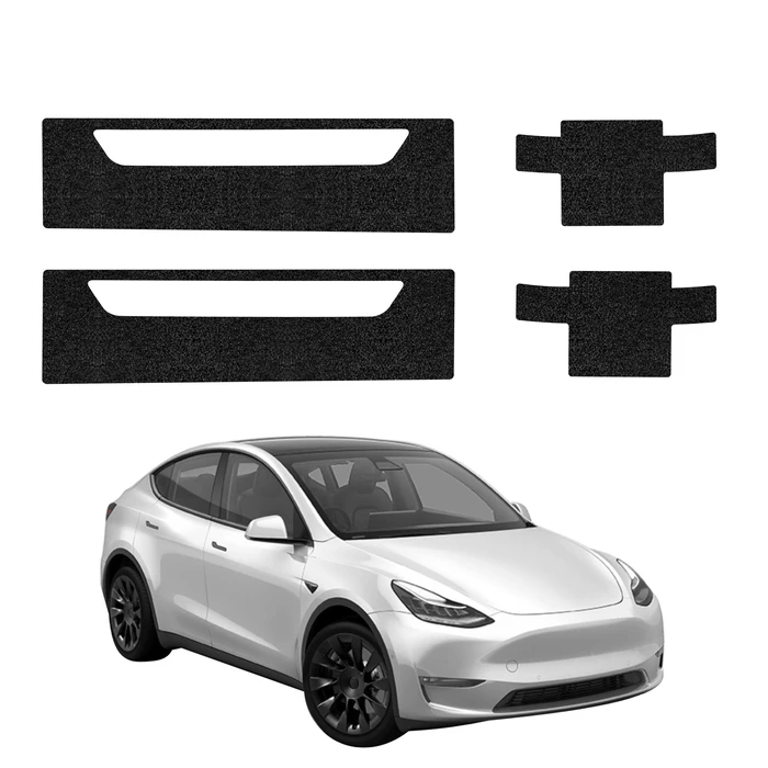 GrizzGlass HeavyDuty Black Door Sill Protective Film Tesla Model Y (2020-2024) [4in1]