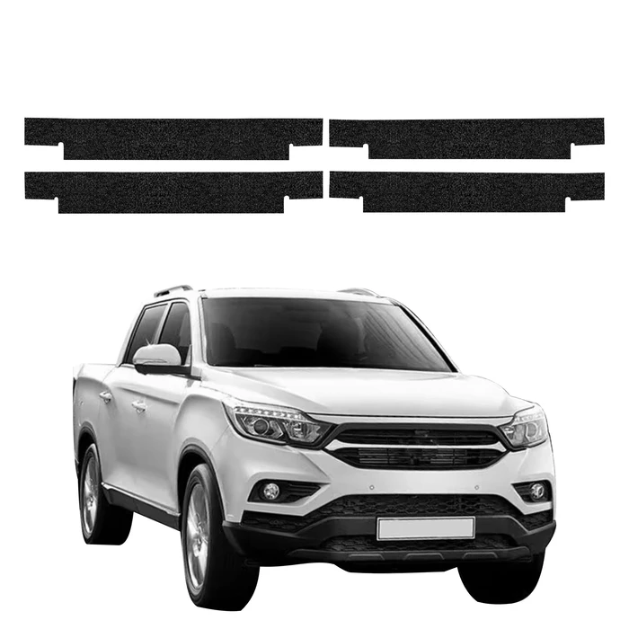 GrizzGlass HeavyDuty Black Door Sill Protective Film SsangYong Musso (2023-2026) [4in1]