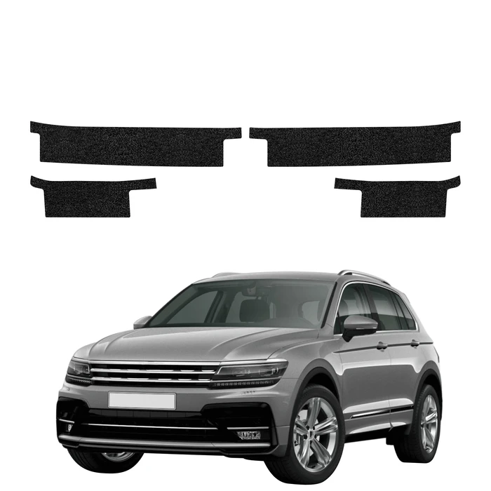 GrizzGlass HeavyDuty Black Door Sill Protective Film Volkswagen Tiguan 2 (2016-2020) [4in1]