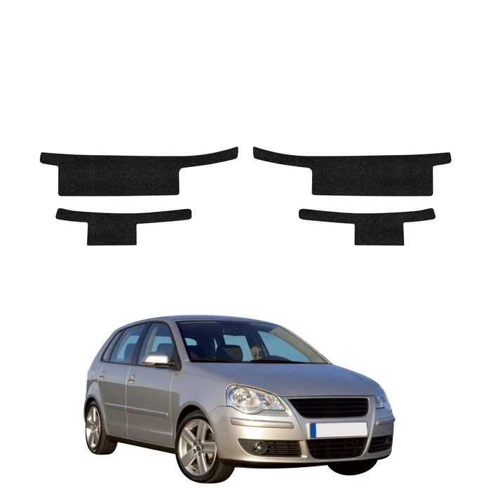 GrizzGlass HeavyDuty Black Door Sill Protective Film Volkswagen Polo Hatchback 5D (2001-2009) [4in1]