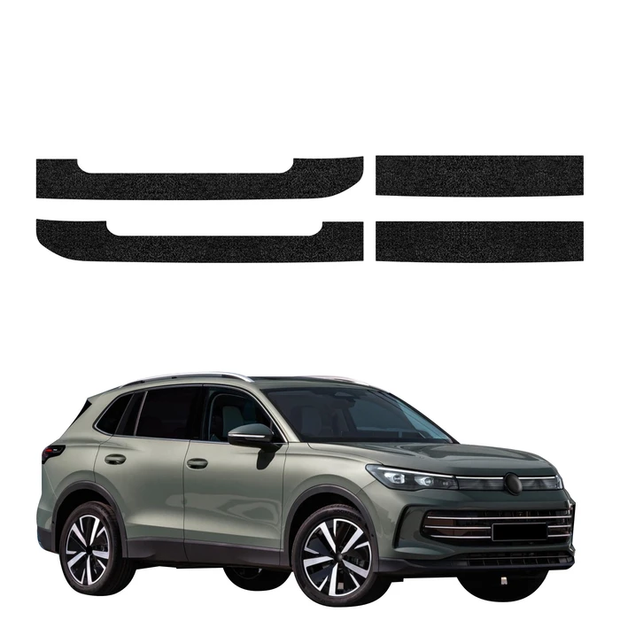 GrizzGlass HeavyDuty Black Door Sill Protective Film Volkswagen Tiguan 3 (2024-2026) [4in1]