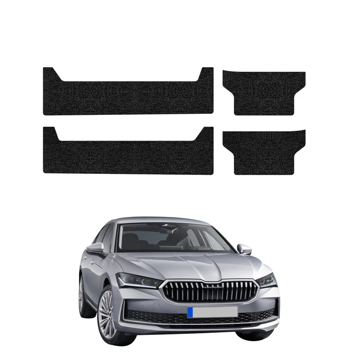 GrizzGlass HeavyDuty Black Door Sill Protective Film Skoda Superb 4 Liftback (2024-2026) [4in1]