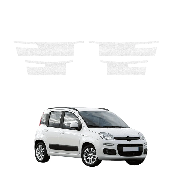 GrizzGlass HeavyDuty White Door Sill Protective Film Fiat Panda 3 Hatchback 5D (2011-2016) [4in1]
