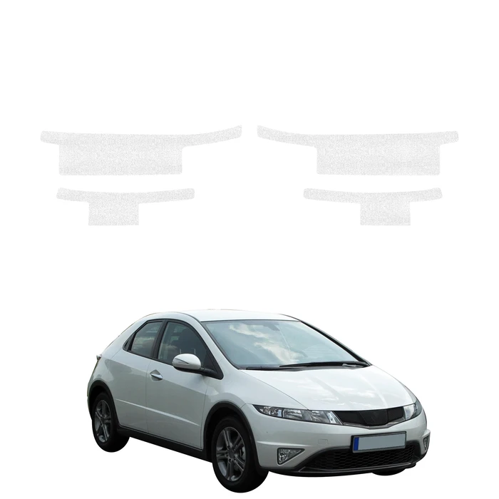 GrizzGlass HeavyDuty White Door Sill Protective Film Honda Civic 8 Hatchback 5D (2009-2011) [4in1]