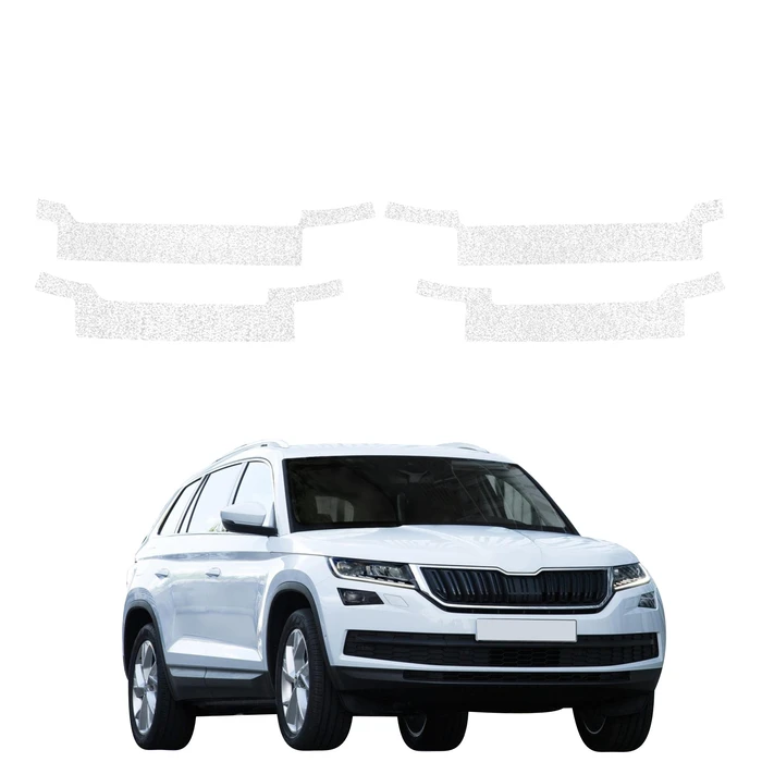 GrizzGlass HeavyDuty White Door Sill Protective Film Skoda Kodiaq (2016-2023) [4in1]