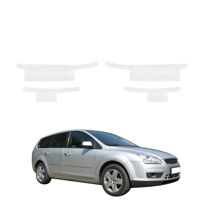 GrizzGlass HeavyDuty White Door Sill Protective Film Ford Focus Mk2 Kombi (2004-2007) [4in1]