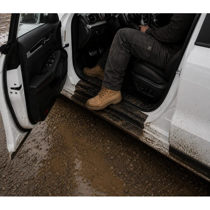 GrizzGlass HeavyDuty White Door Sill Protective Film Ford Focus Mk2 Kombi (2004-2007) [4in1]