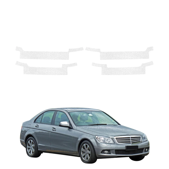GrizzGlass HeavyDuty White Door Sill Protective Film Mercedes Benz C-Class W204 Sedan (2007-2011) [4in1]