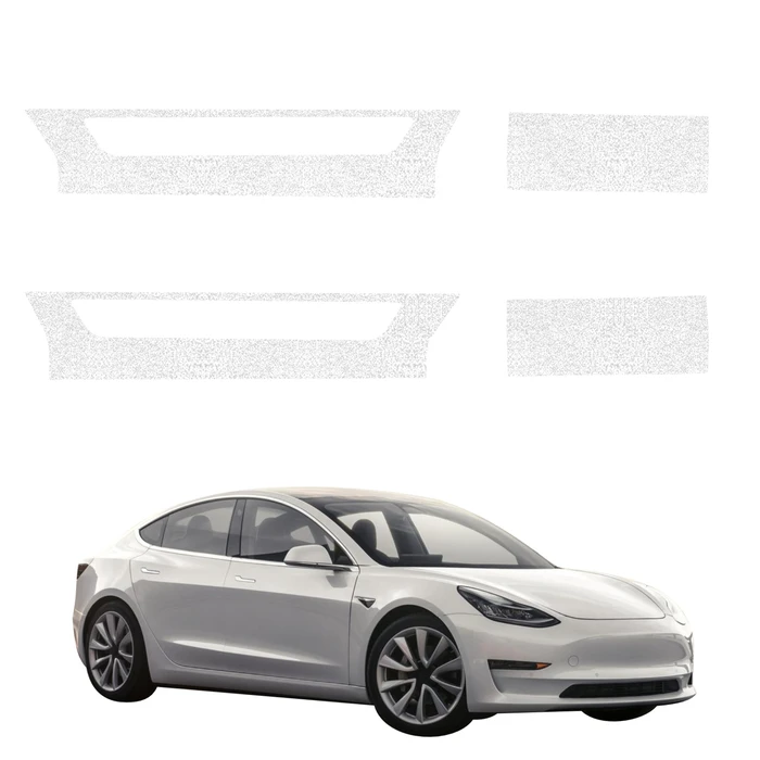 GrizzGlass HeavyDuty White Door Sill Protective Film Tesla Model 3 (2017-2020) [4in1]
