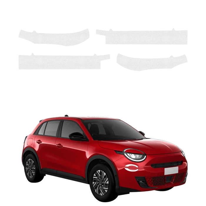 GrizzGlass HeavyDuty White Door Sill Protective Film Fiat 600 (2023-2026) [4in1]