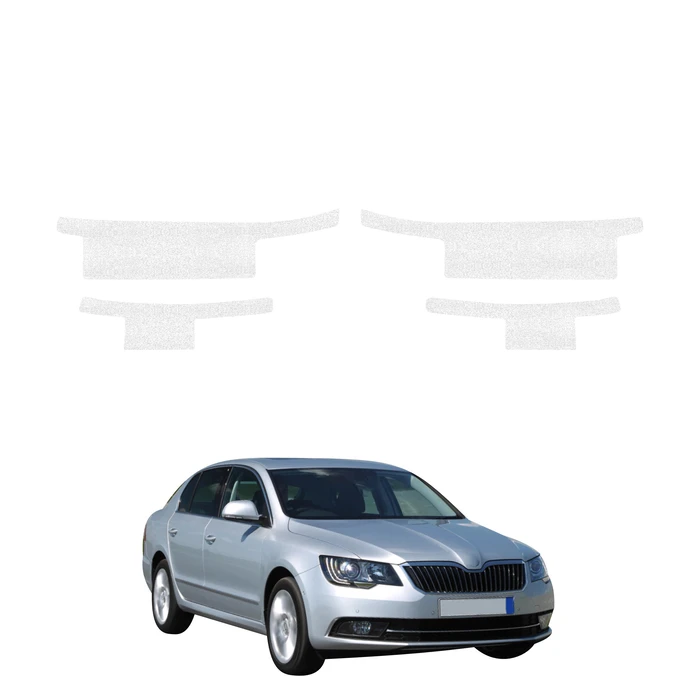 GrizzGlass HeavyDuty White Door Sill Protective Film Skoda Superb 2 Facelifting (2013-2015) [4in1]