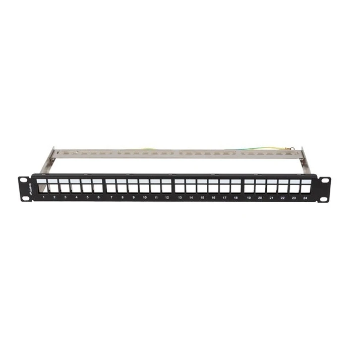 Patch Panel Lanberg empty 24 ports 1U 19 inches ftp for keystone Black
