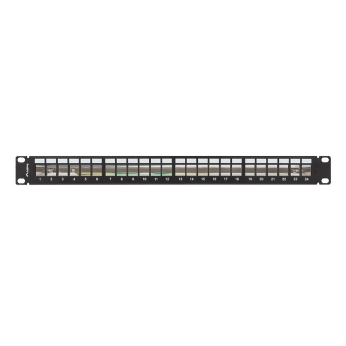 Patch Panel Lanberg empty 24 ports 1U 19 inches ftp for keystone Black
