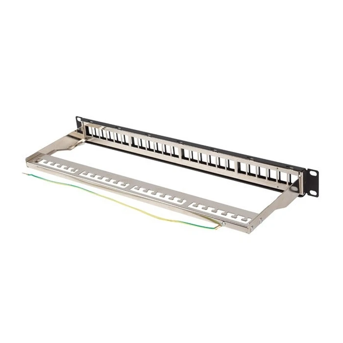 Patch Panel Lanberg empty 24 ports 1U 19 inches ftp for keystone Black