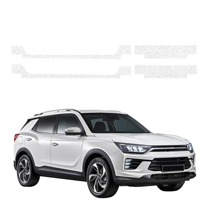 GrizzGlass HeavyDuty White Door Sill Protective Film SsangYong Korando (2023-2026) [4in1]