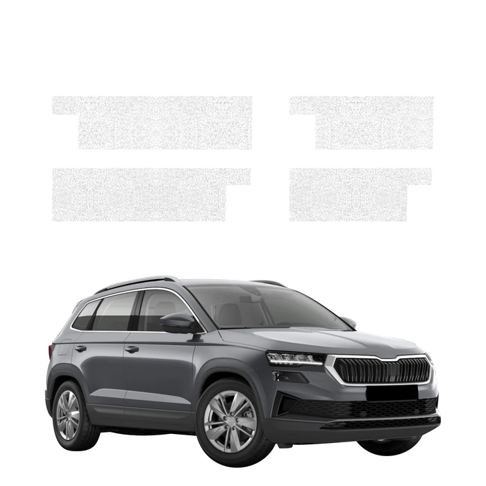 GrizzGlass HeavyDuty White Door Sill Protective Film Skoda Karoq Facelift (2022-2026) [4in1]