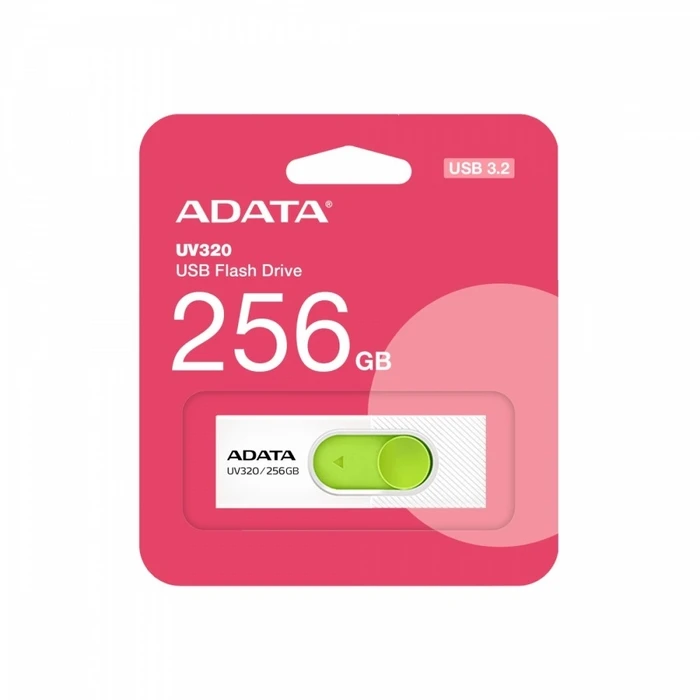 USB Flash 256 GB Adata Pendrive Uv320 Usb3.2 White-Green