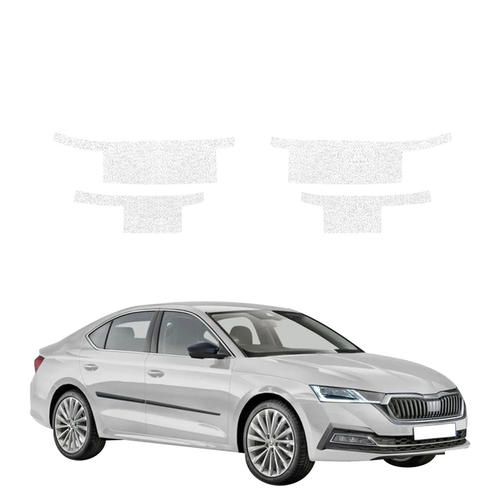 GrizzGlass HeavyDuty White Door Sill Protective Film Skoda Octavia 4 Hatchback (2019-2024) [4in1]