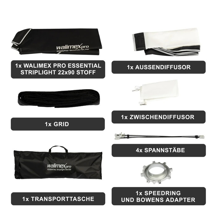Walimex Pro Softbox Essential Striplight 30x120