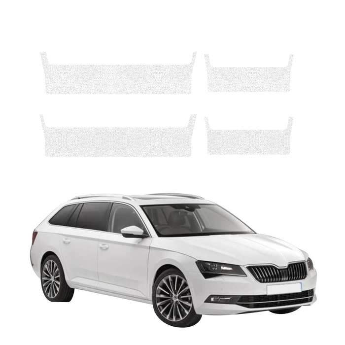 GrizzGlass HeavyDuty White Door Sill Protective Film Skoda Superb 3 Combi (2015-2019) [4in1]
