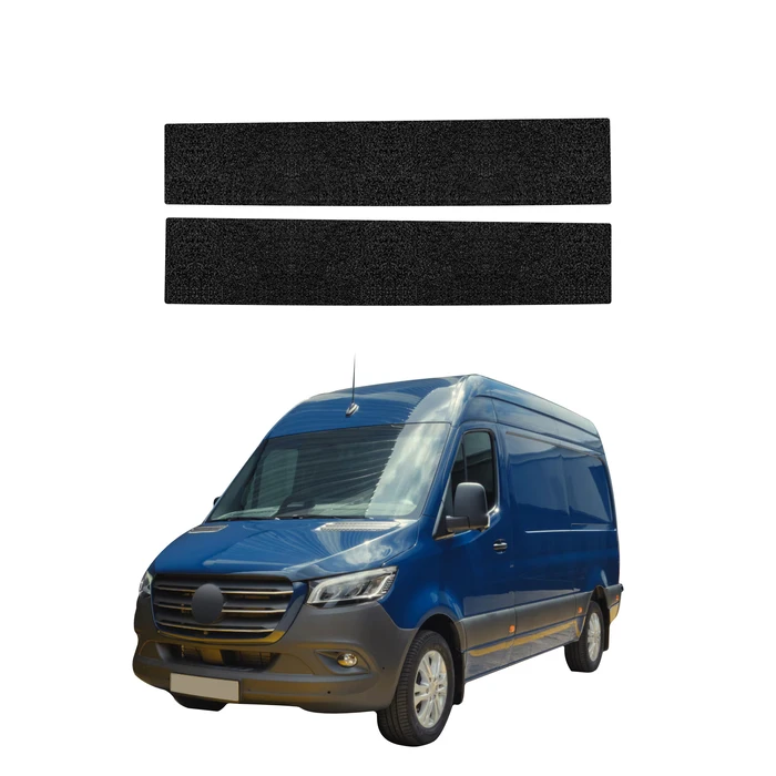 GrizzGlass HeavyDuty Black Front Door Sill Protective Film Mercedes-Benz Sprinter (2018-2026) [2in1]