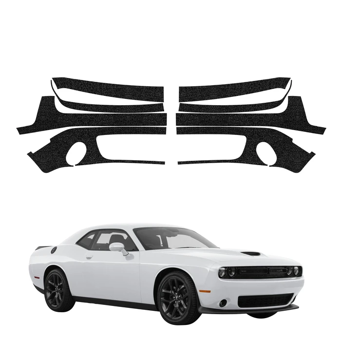 GrizzGlass HeavyDuty Black Front Protective Film Dodge Challenger GT (2015-2023) [8in1]