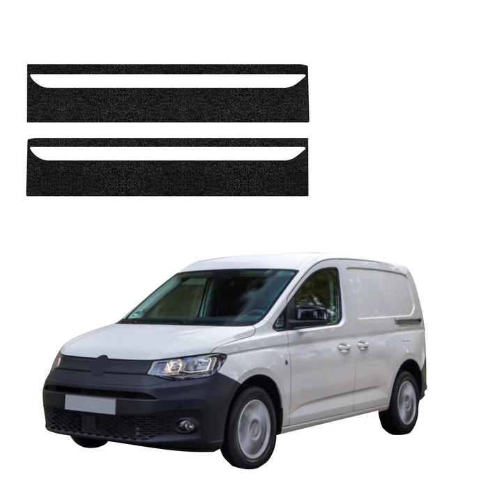 GrizzGlass HeavyDuty Black Front Door Sill Protective Film Volkswagen Caddy Cargo (2020-2026) [2in1]