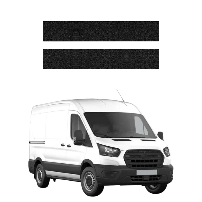 GrizzGlass HeavyDuty Black Front Door Sill Protective Film Ford Transit (2020-2026) [2in1]