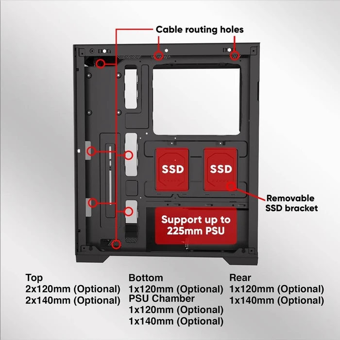 Κουτί Η/Υ Armaggeddon Full Atx Transparent Fish Tank Gaming Aquaron Pro Black