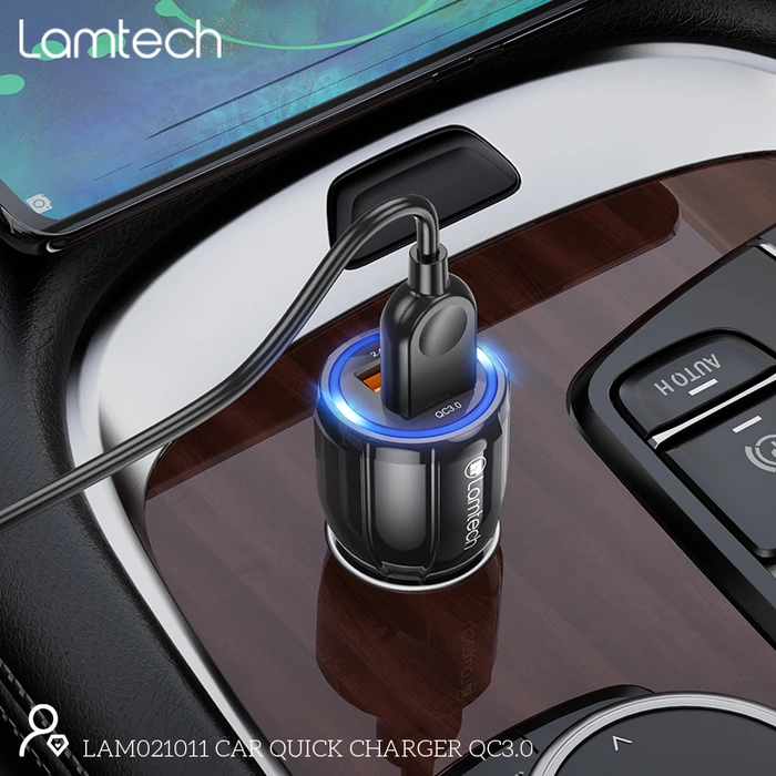 Φορτιστής Αυτοκινήτου Lamtech Quick Charger QC3.0 3.1A