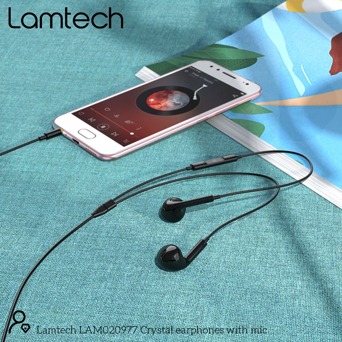 Handsfree Ακουστικά Lamtech Stereo 3,5mm JACK Black