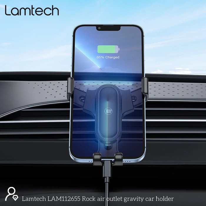 Βάση Κινητού Αυτοκινήτου Lamtech ROCK AIR OUTLET IN-CAR Black