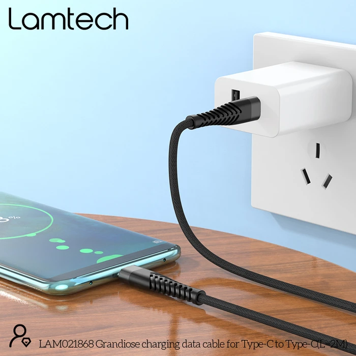 Καλώδιo USB Lamtech HQ UNBREAKABLE Type-C to Type-C 2M