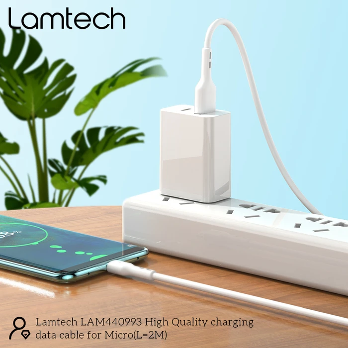 Καλώδιo USB Lamtech Data Micro 2m WHITE