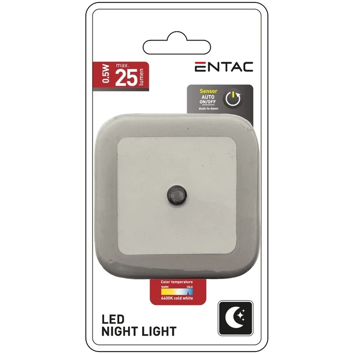 Φωτάκι Νυκτός Entac 0.5W Τετράγωνο Ψυχρό ʼσπρο