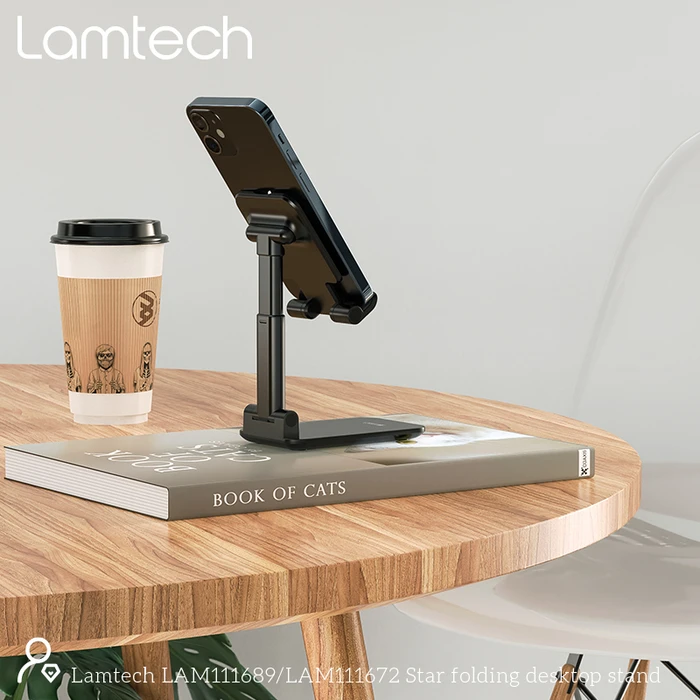 Βάση Tablet Lamtech 2IN1 FOLDING Desktop and Smartphones Black