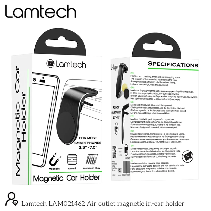 Βάση Κινητού Αυτοκινήτου Lamtech MAGNETIC AIR VENT With CLIP
