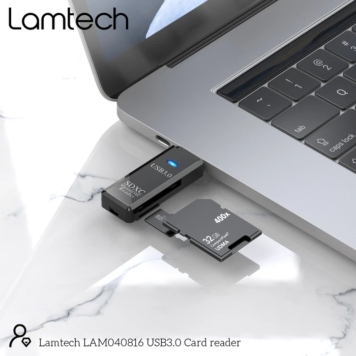 Card Reader Lamtech USB 3.0 Black